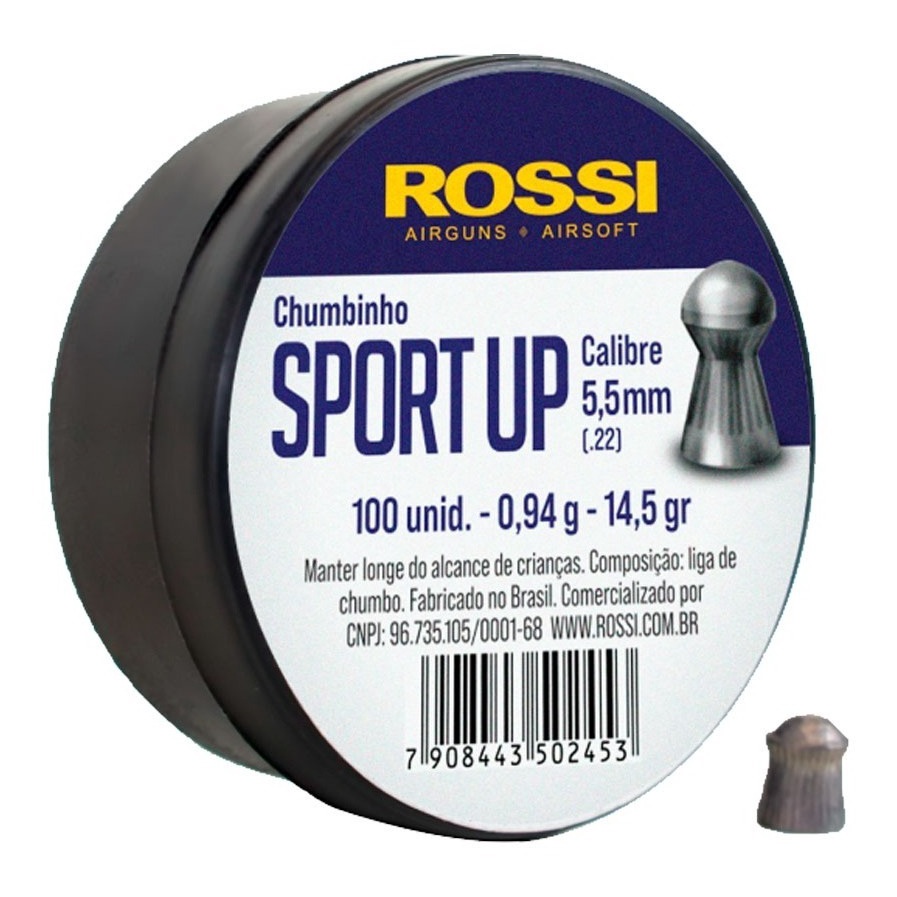 Chumbinho Rossi Target Sport Up 100un 5.5mm em Oferta na Shopee