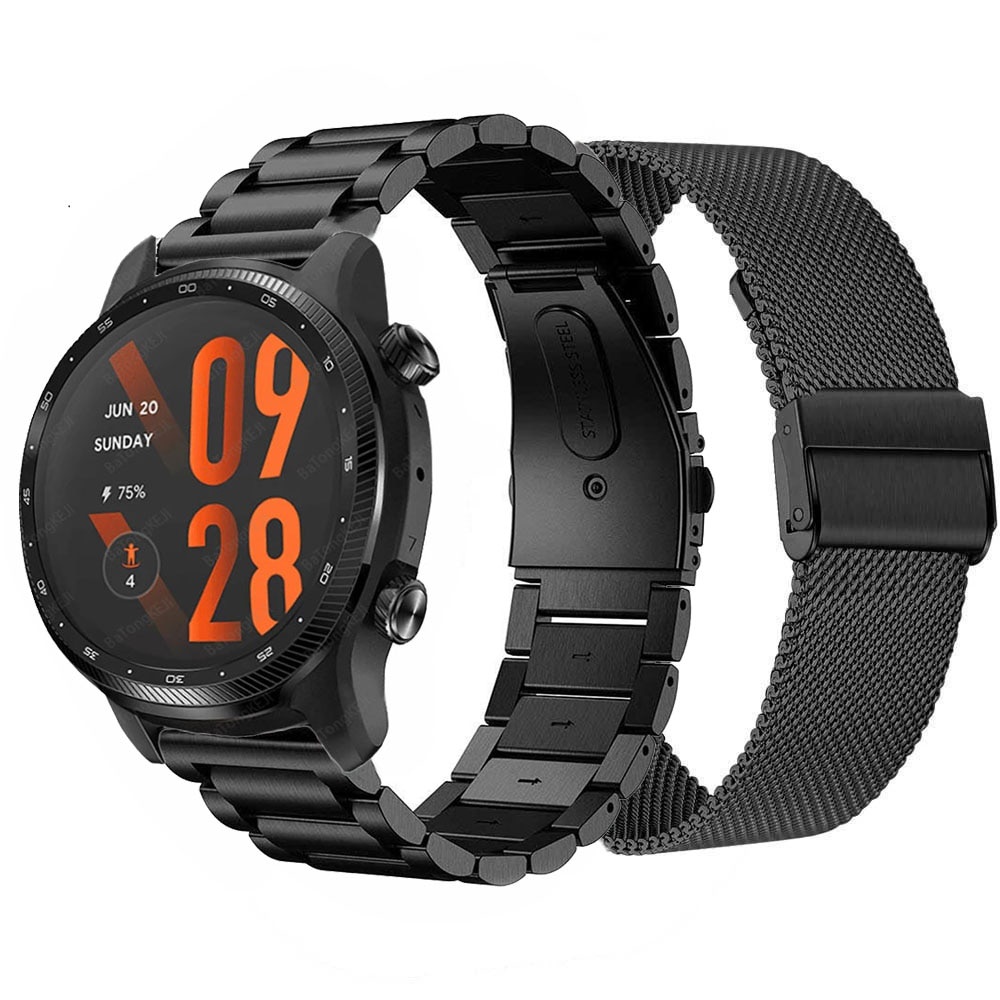 Pulseira De Metal Para TicWatch Pro 3 Ultra GPS Smartwatch E3/GTX Aço Inoxidável Acessórios