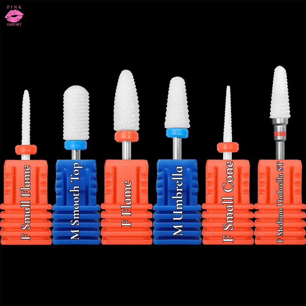 Kit de Brocas de Cerâmica Profissional para Unhas Gel Acrigel Porcelana Cutilagem Desenho Lixar