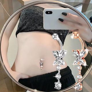 Moda Corporal Barriga Piercing Jóias Zircônio Cristal Botão Anéis Mulheres Cirúrgico Aço Gota Em Forma De Umbigo Anel Navel Pingente Corporais