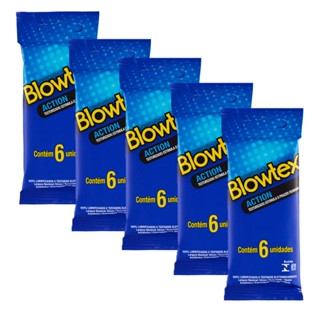 Kit 05 Pacotes Preservativos Blowtex Action com 06 Unidades cada