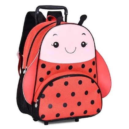 Mochila bolsa infantil Com Rodinhas bichinhos creche menina pequena mini rodas escolar carrinho