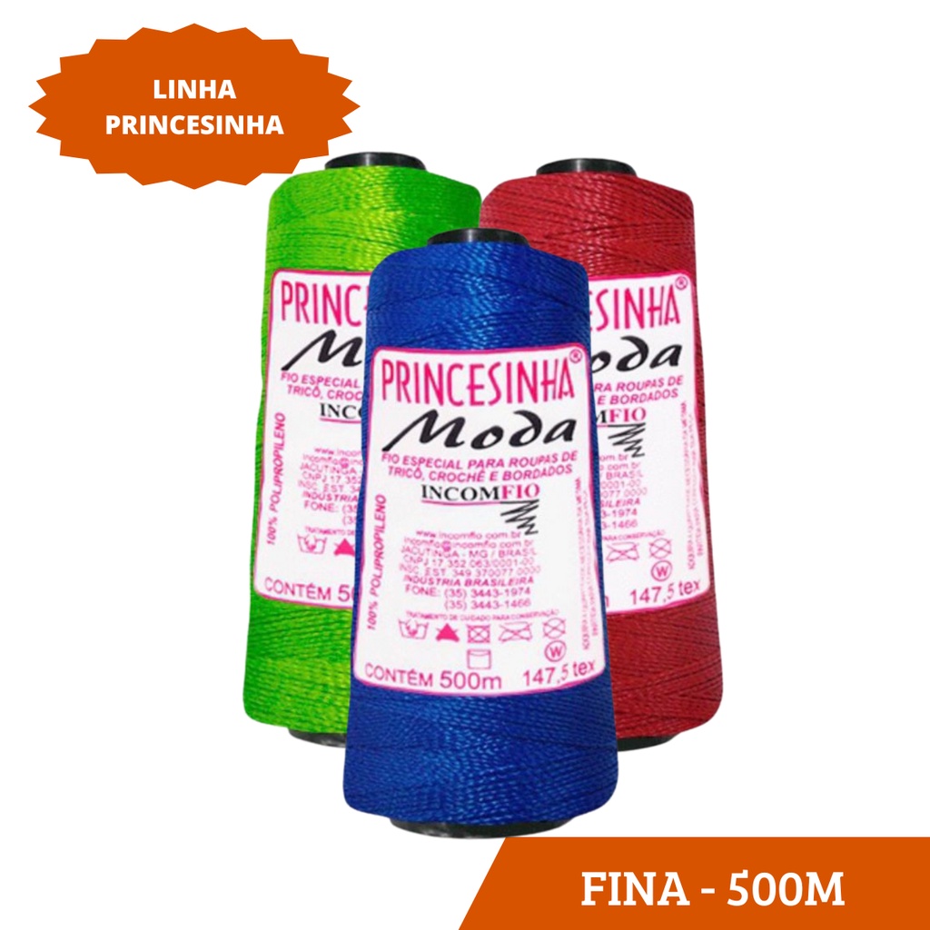 Linha Princesinha Moda 500M/ Box Braids -Tranças Para Cabelo - Crochê - Tricô - Linha Fina - Incomfio