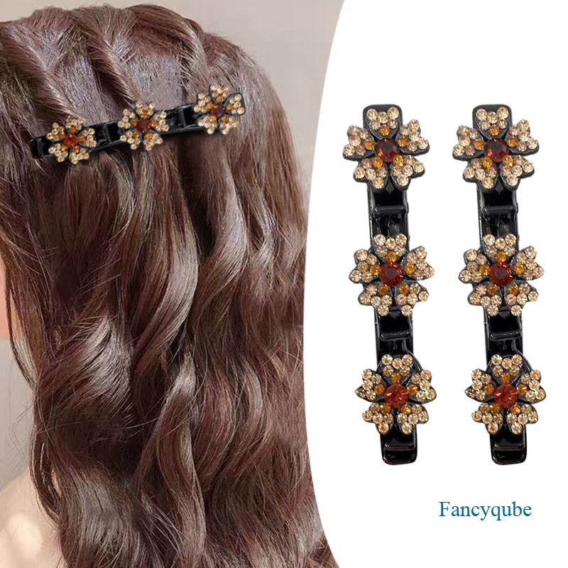 2pc Novo Fashion Clipes De Cristal Para Meninas Verão Sweet Cute Bangs Laterais Barrettes Cabelo Elástico em Oferta na Shopee