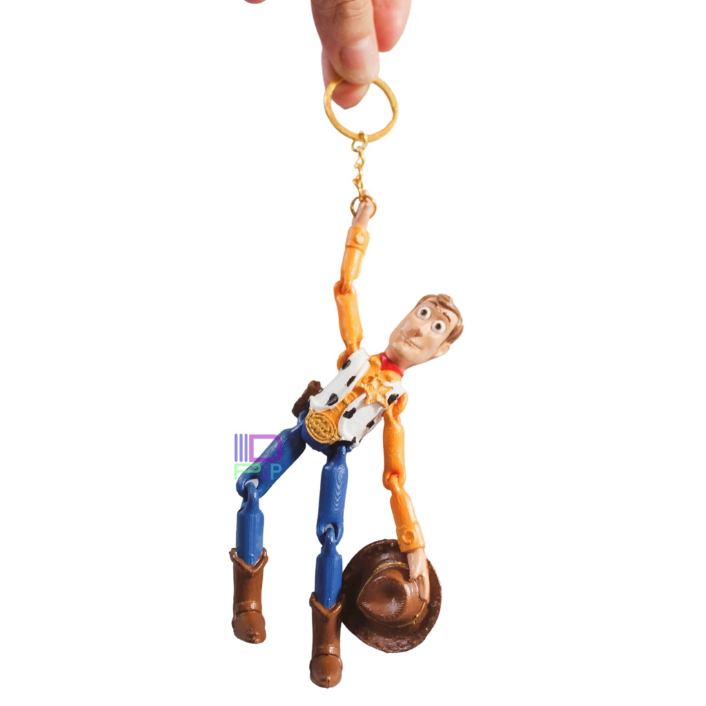 Chaveiro boneco Woody articulável - figura Toy Story Xerife