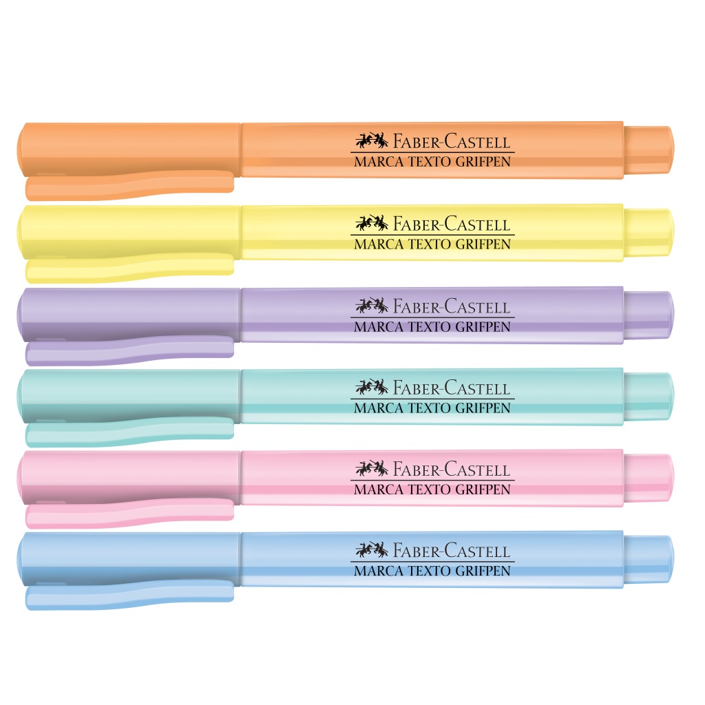 Marca Texto FABERCASTELL Grifpen Pastel Neon e Cores Novas (Verde Folha, Água e Cinza