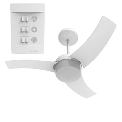 Ventilador De Teto Silencioso Aliseu Wave Branco Com Controle De Parede