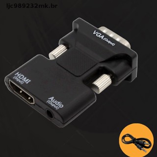 [MYBR] Conversor HDMI Fêmea Para VGA Macho Com Suporte Adaptador De Áudio Saída De Sinal 1080P [WELL]