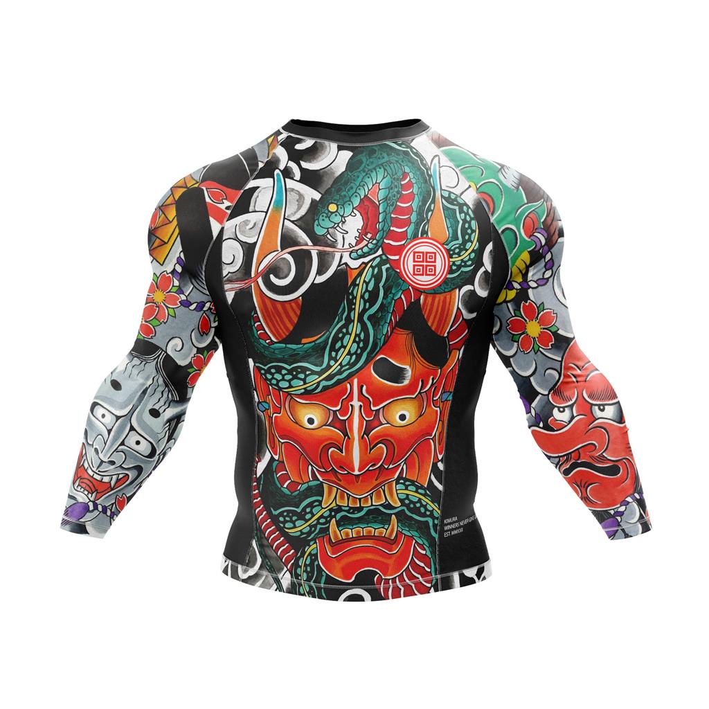 Rashguard Jiu Jitsu Luta Kimura Irezumi Tattoo Hannya Oni