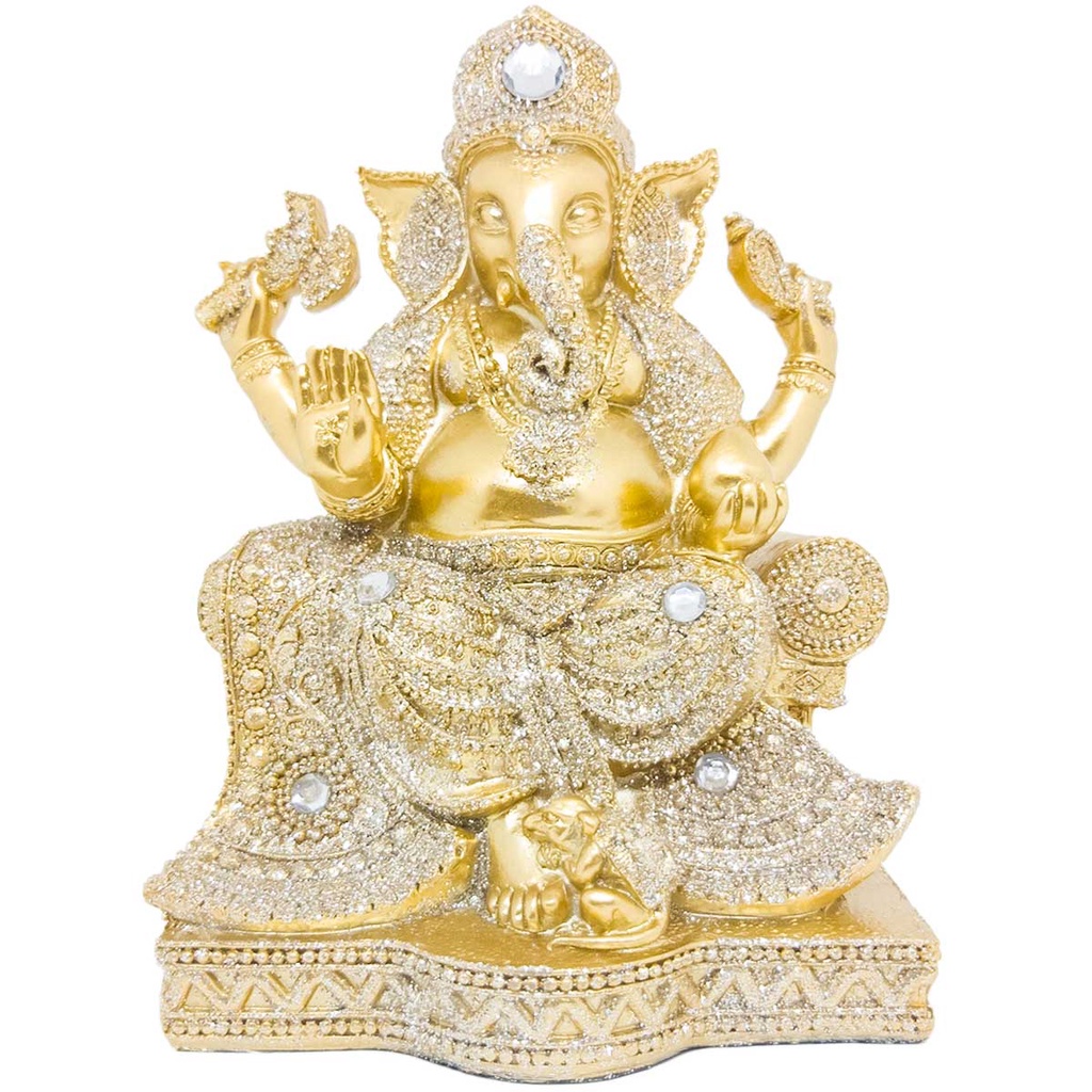 Imagem Estatueta Ganesha Enfeite Decorativo Prosperidade Decoração Zen Estátua Decorativa Elefante Indiano Hindu