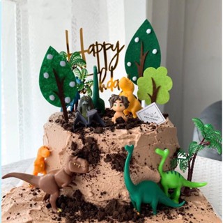 Decoração De Bolo De Dinossauro Festa Mundial Jurássico Temática Vida Selvagem Da Selva