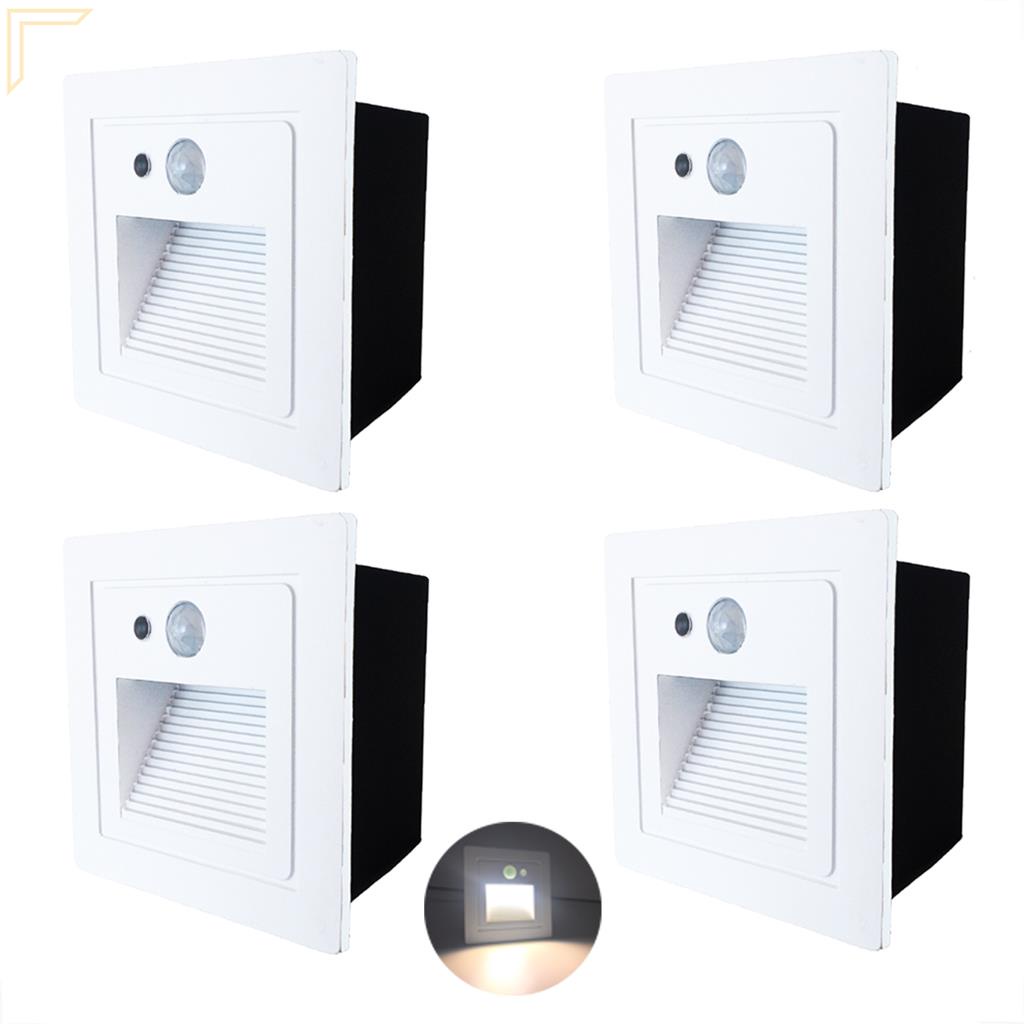 4 balizador Com Sensor De Presenca Embutido Parede Led Lup73