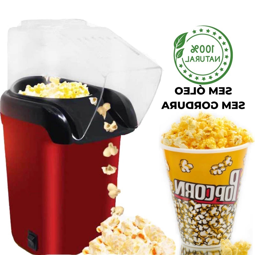 Pipoqueira Retro Elétrica 110v Popcorn Sem Óleo Saudável Top