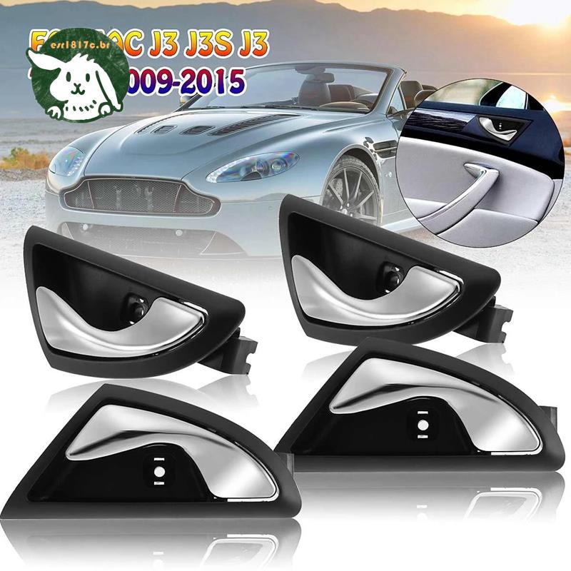 4Pcs Maçaneta Para Porta Interior Do Carro Aberta JAC J3 J3S Turin 2009-2015 6105230U8010 6105240U8010 Prata Fosca