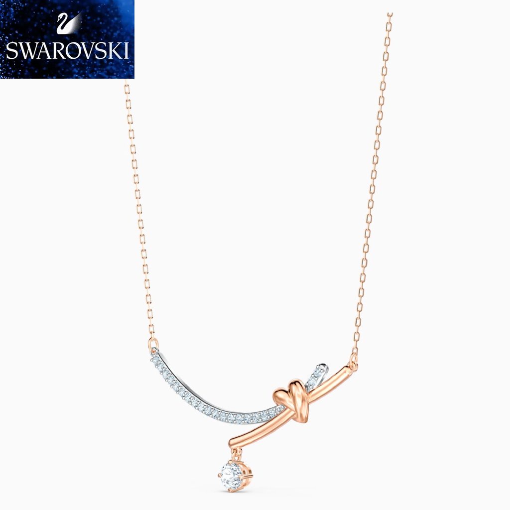 Colar De Cristal Swarovskli LIFELONG HEART Amor Torcido Feminino Pingente Cadeia De Clavícula Selvagem K795