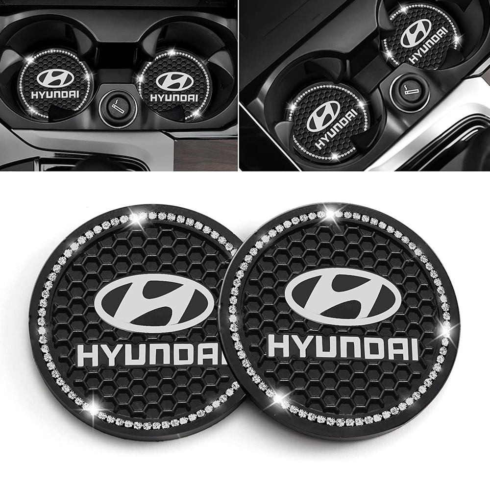 Porta-Copos Para Carro Compatível Com Hyundai Sonata Elantra IX35 IX25 Tucson HB20 Embutido De Silicone Antiderrapante B