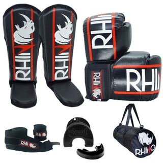 Kit MuayThai Rhino Completo Luva Bandagem 3 metros Bolsa Caneleira. em Oferta na Shopee