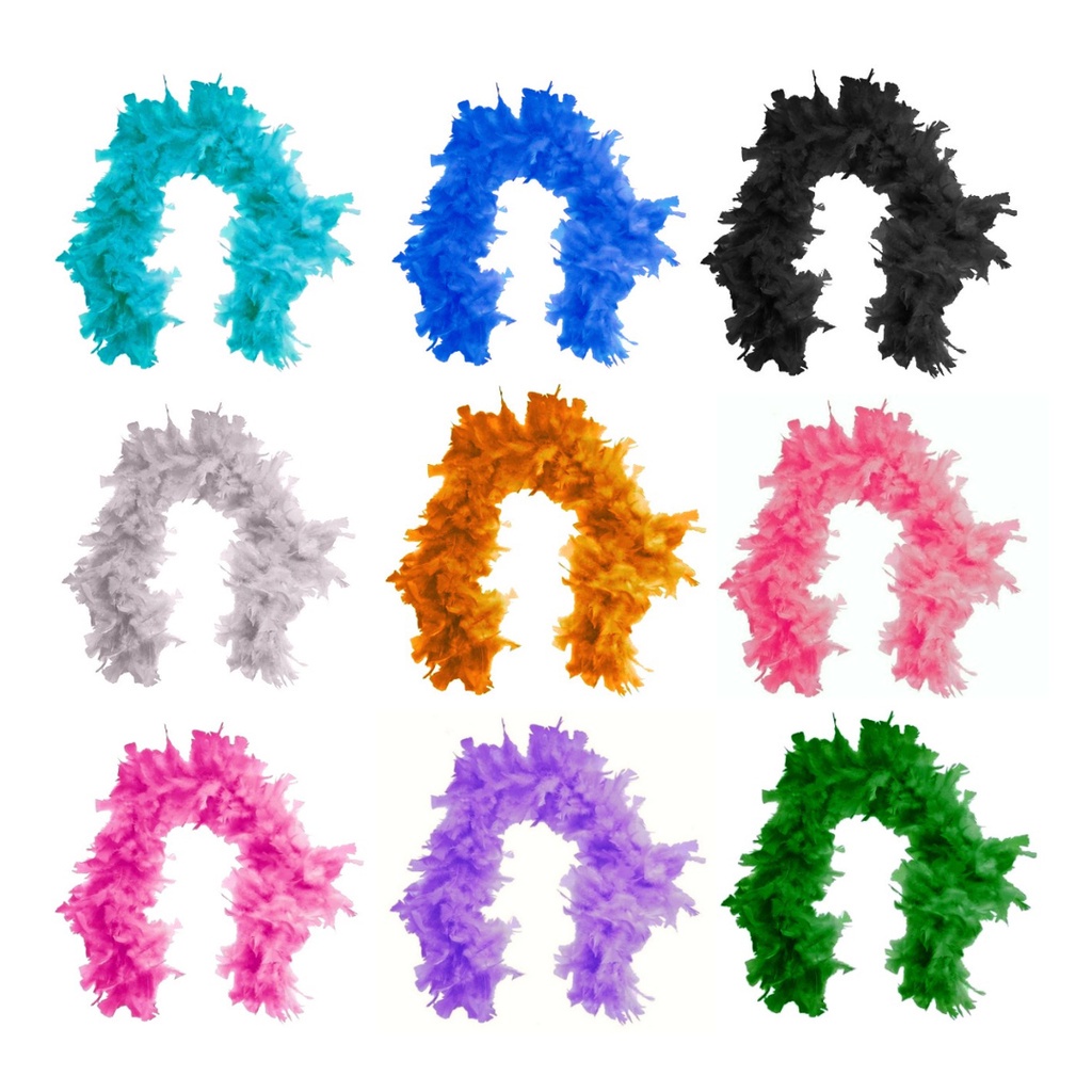 Estola Pluma Penas Luxo (1,70M) Diversas Cores e Modelos! - Carnaval - Ano Novo - Festas! em Oferta na Shopee