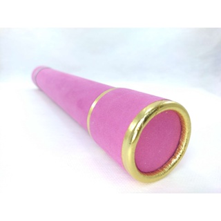 Canudo de formatura camurça pink com dourado em Oferta na Shopee
