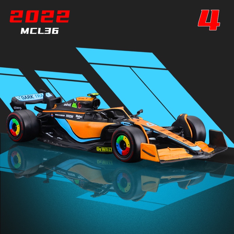 Bburago 1 : 43 2022 F1 McLaren MCL36 # Lando Norris Fórmula 3Daniel Ricciardo De Corrida Equipe Diecast Carro De Liga Modelo Brinquedo Coleção