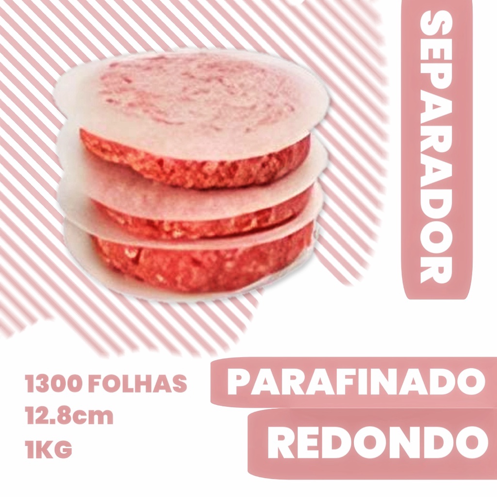 PAPEL MANTEIGA PARAFINADO SEPARADOR HAMBURGUER REDONO 12,8CM