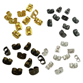 kit 10 tarraxas tarraxinhas para brinco em metal e silicone nas cores dourado prata cobre grafite tarrachas