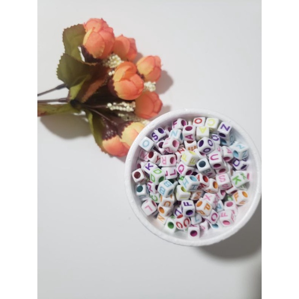 Miçangas de letras Alfabeto Dado Letras Infantil Aprox 650 Pçs