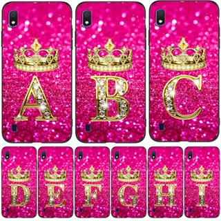 Para Samsung A10 Capa Traseira De Silicone Galaxy A10 GalaxyA10 A 10 SM-A105F A105 A105F Caixa tpu Preta Rosa Diamante Coroa Letras