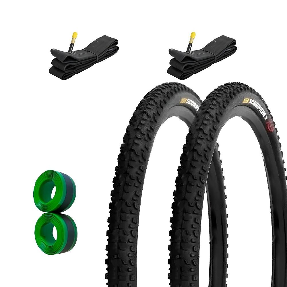 Par Pneu Pirelli Scorpion 29 x 2.0 Kevlar MTB + 2 Câmara Bico Grosso + Fita Anti Furo