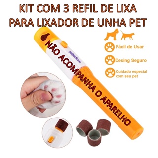 Refil Com 3 Lixa Para Lixador De Unhas Pet Cachorro Gato em Oferta na Shopee