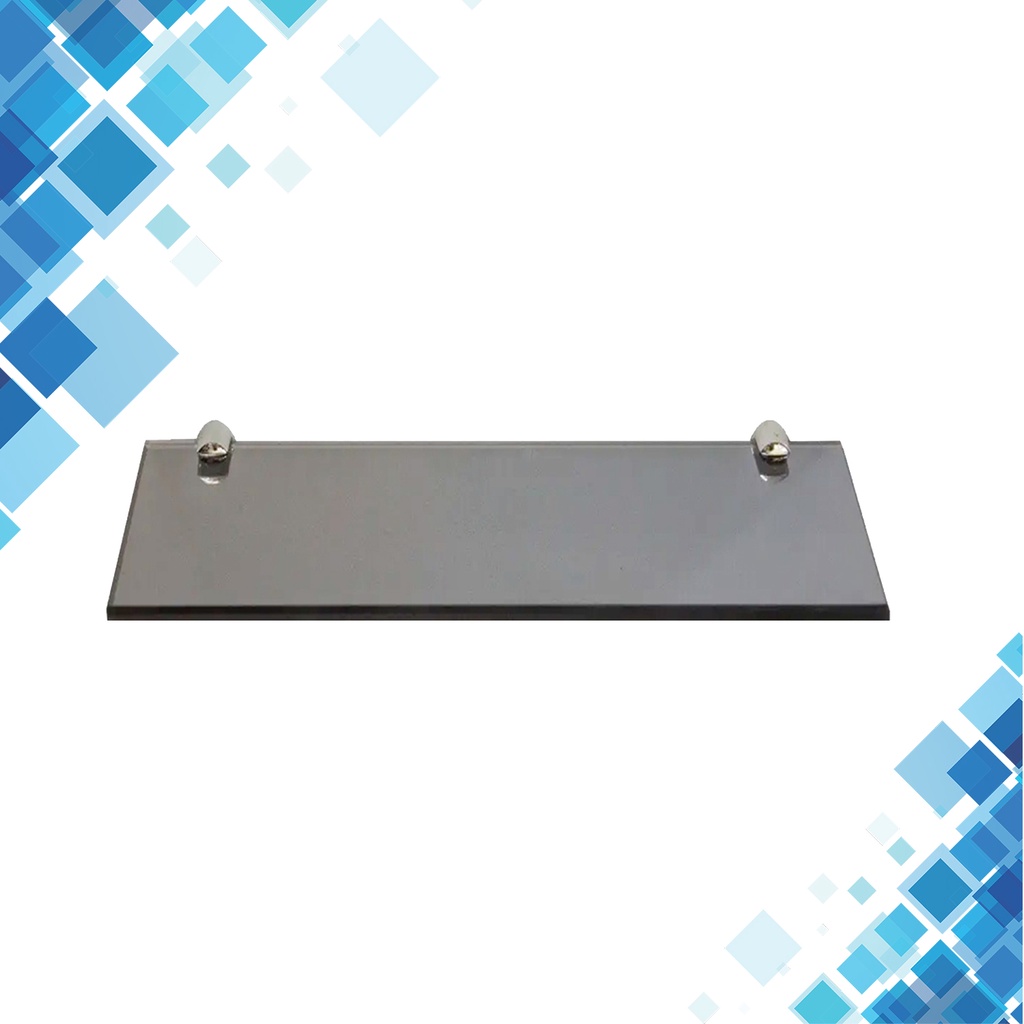 Prateleira Vidro Porta Shampoo 30 Cm x 10 Cm x 8 Mm  Fumê