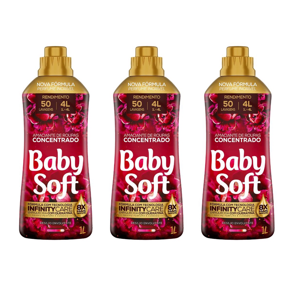 kit 3 Amaciantes Concentrado Baby Soft Desejo Envolvente 1L em Oferta na Shopee