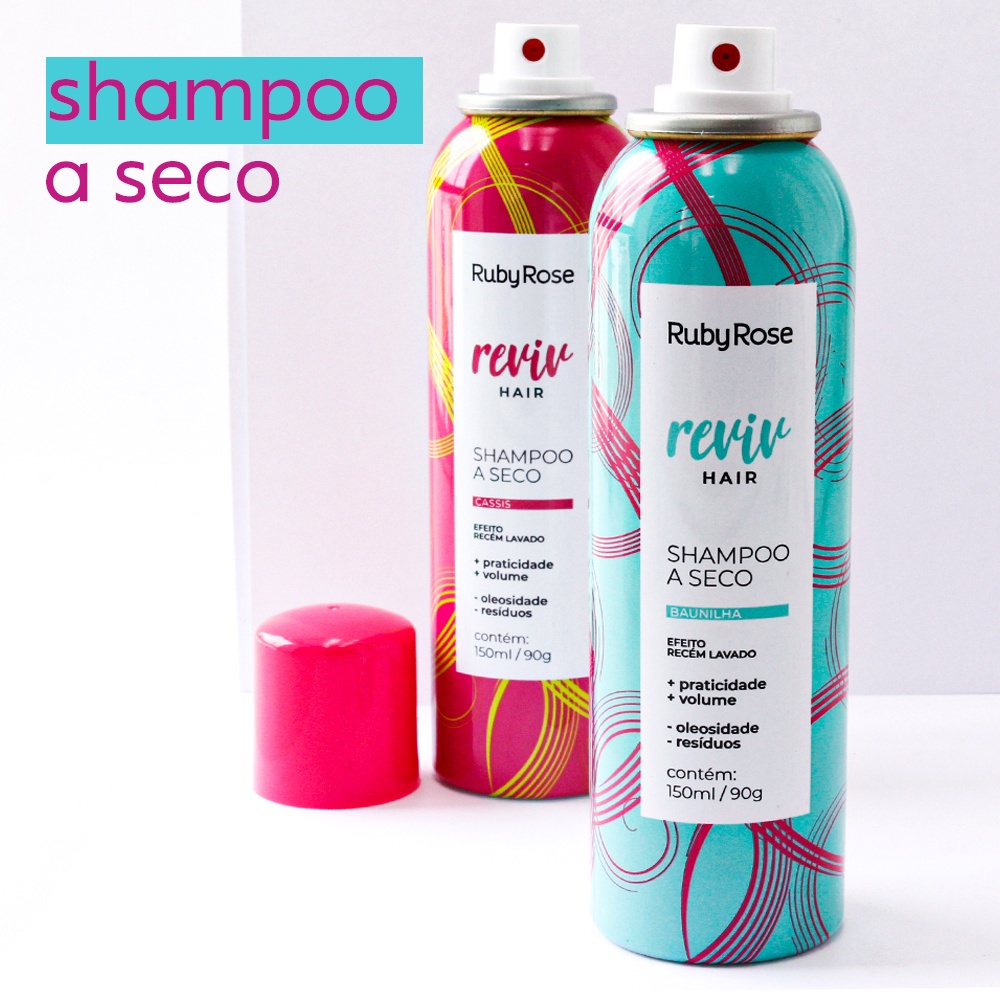 Shampoo a seco Ruby Rose Reviv Hair Baunilha Cassis 150ml Shopee Brasil
