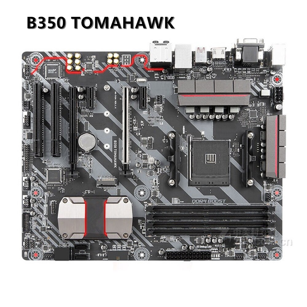 Para B350 TOMAHAWK Placa-mãe Jogos Athlon II/DDR4 1866MHz 64GB M . 2 VGA DVI AMD B350 Soquete De AM4 Ryzen ZZ4D