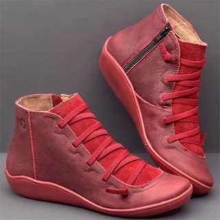 Botas Femininas Plus Size Curtas Casuais De Fundo Plano