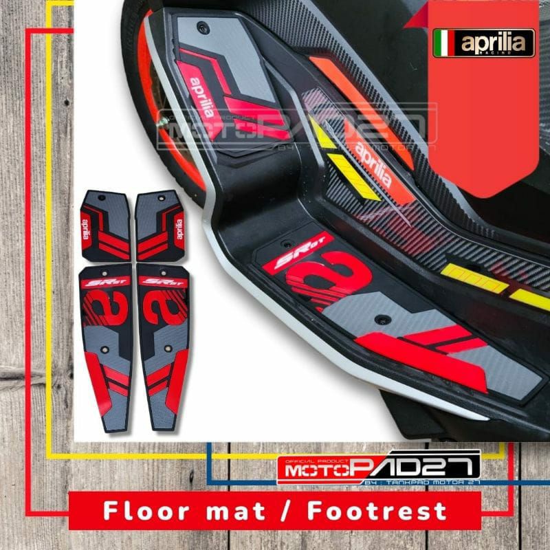 APRILIA SR-GT 200 Borda De Carpete De Piso Com Apoio Para Os Pés De Borracha Premium