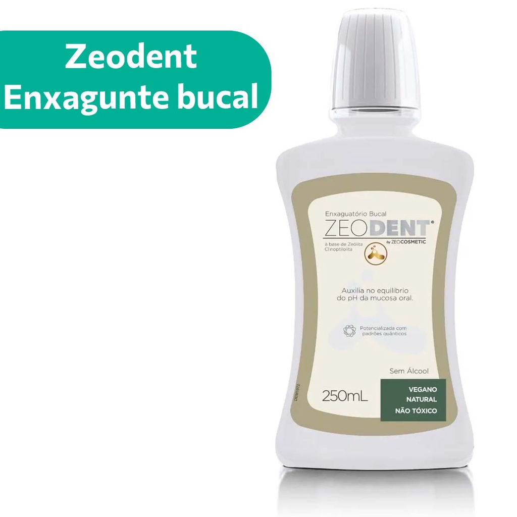 Enxaguante Bucal sem Flúor  Zeodent Base Zeólita Clinoptilolita 250ml