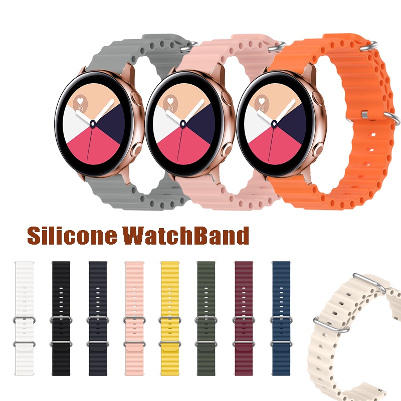 Pulseira Esportiva De 20mm De Para Samsung Galaxy Watch Active 2/Watch4 Watch5 Pro/Gear Sport De Silicone