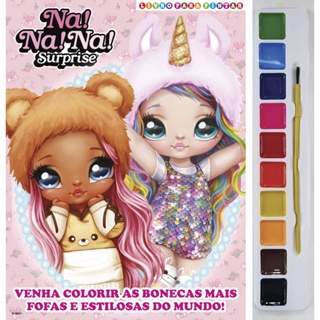 Na Na Na Surprise Livro para Pintar com Aquarela em Oferta na Shopee