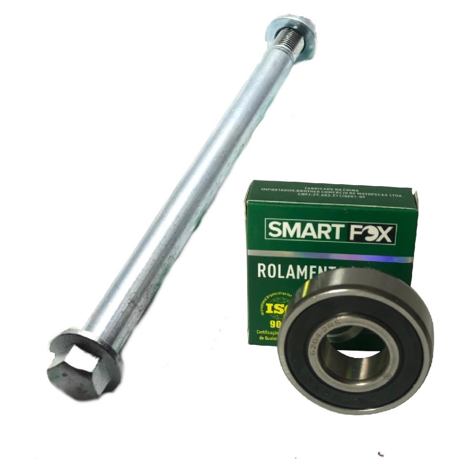 Eixo Roda Traseira + Rolamento 6302 2rs - Honda Titan 150