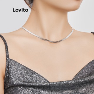 Lovito Colares Lisos de Corrente Simples L17M443 (Prata)