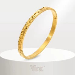 Vnox Dainty Gold Bar Bangle Para Mulheres , Pulseira De Gancho Aberto Fino Minimalista Com Banho De Ouro