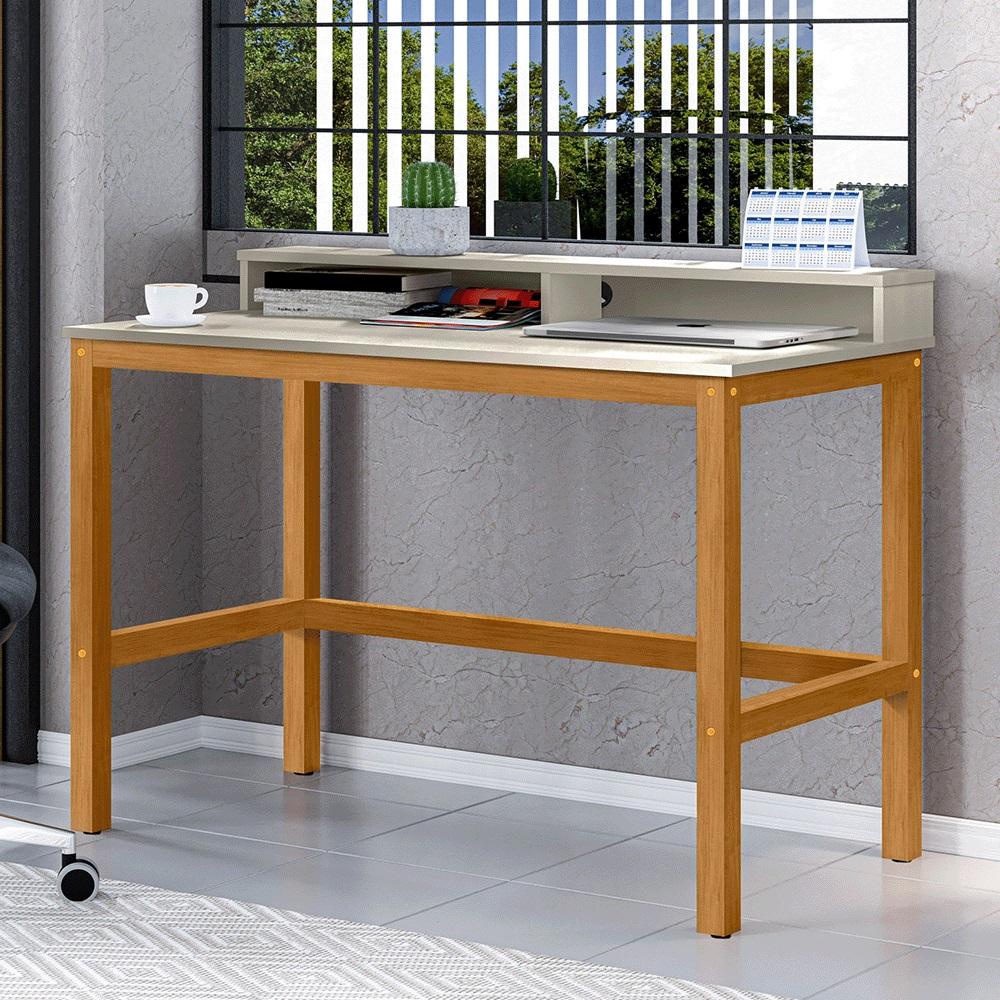 Escrivaninha Mesa Computador Califórnia Pés Madeira Maciça em Oferta na Shopee
