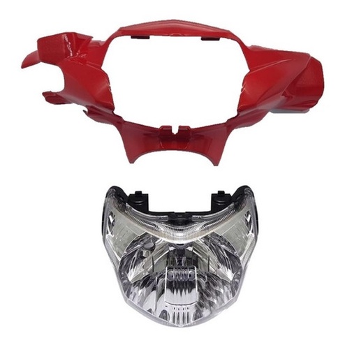 Carenagem Farol Crypton 115 Vermelho Original + Bloco Optico