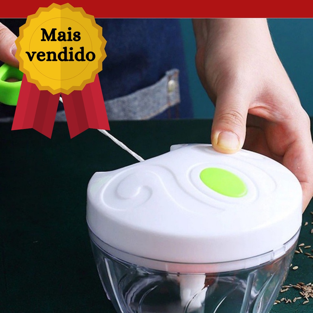 Triturador De Alho Mini Processador Manual Cebola Temperos Legumes Verdura Alimentos Cozinha 400ml