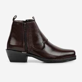 Bota Masculina Ferracini Couro Bico Quadrado Zíper Lateral New Country  8907-115G