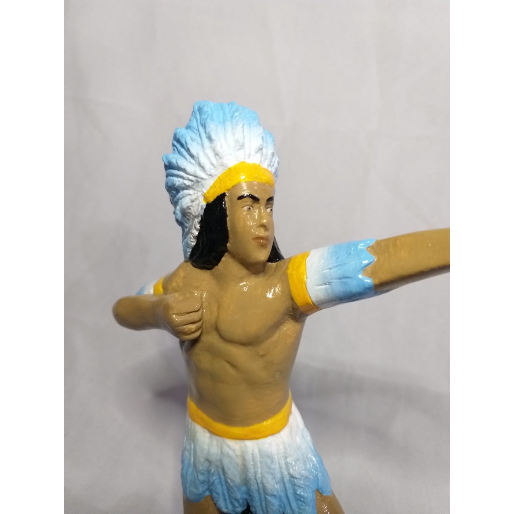 ESTATUA CABLOCO FLECHEIRO AZUL EM GESSO 20CM