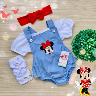 Conjunto Jardineira Infantil Minnie Vermelha Menina Bebe em Oferta na Shopee