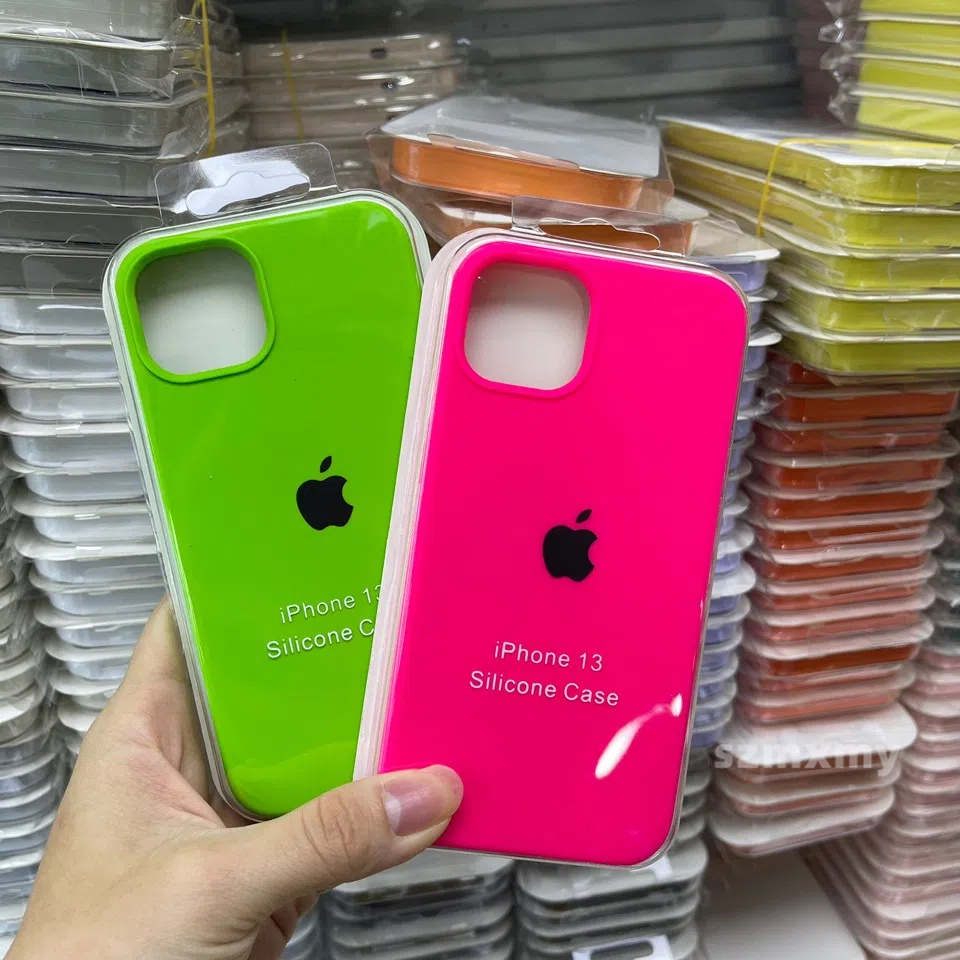 Capinha De Celular De Silicone Rosa Brilhante Para IPhone 14 13 12 Pro Xs Xr X MAX Mini Verde Escuro Ip 6 6s 7 8 14plus Traseira Antichoque
