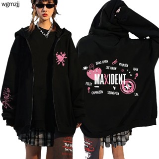Hot Kpop Stray Kids Maxident Hoodie Winter Warm Women Pullover Hoodies Zip Up Roupas De Capuz